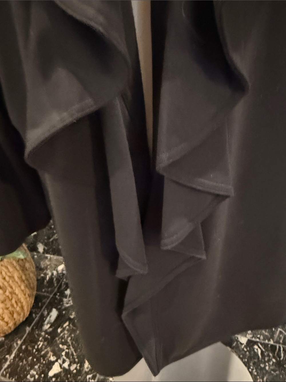 Calvin Klein Black Draped Ruffle Open-Front Jacket - Picture 6 of 8
